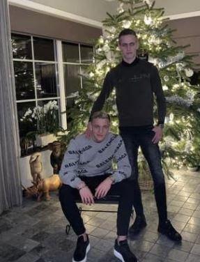 Donny van de Beek with his younger brother Rody van de Beek.